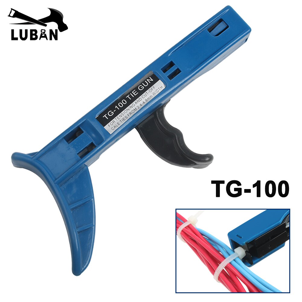 TG-100 자동 Tensioning 케이블 타이 건 손 도구 나일론 케이블 타이 고정 및 Tensioning 도구 2.4-4.8mm